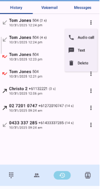 Historique des appels