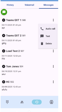 Messages SMS internes