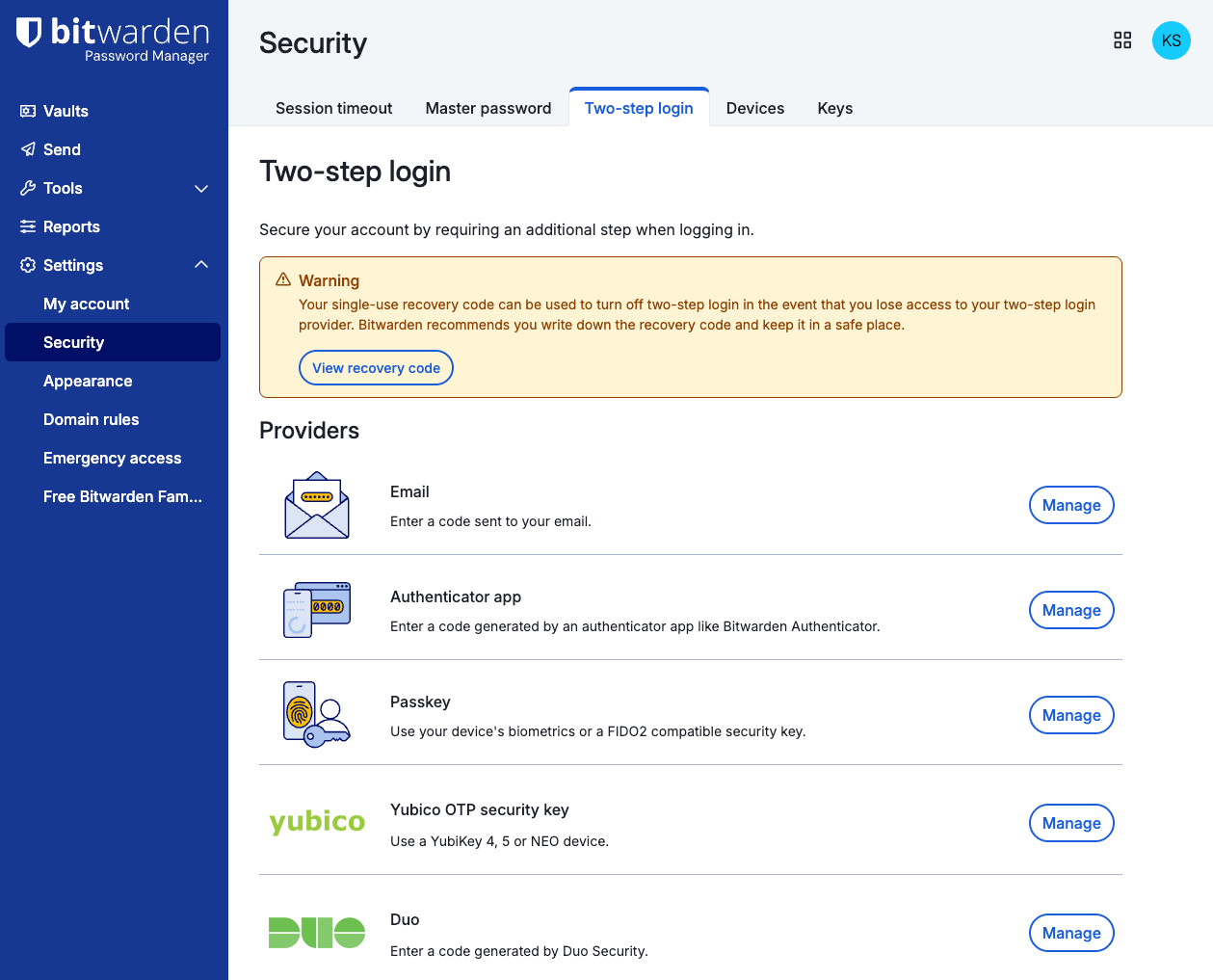 Configuration de la double authentification - QR code